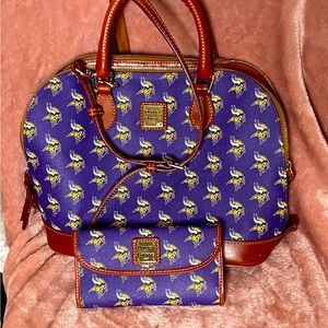 Dooney & Bourke Minnesota Vikings Handbag and Matching Large Wallet
